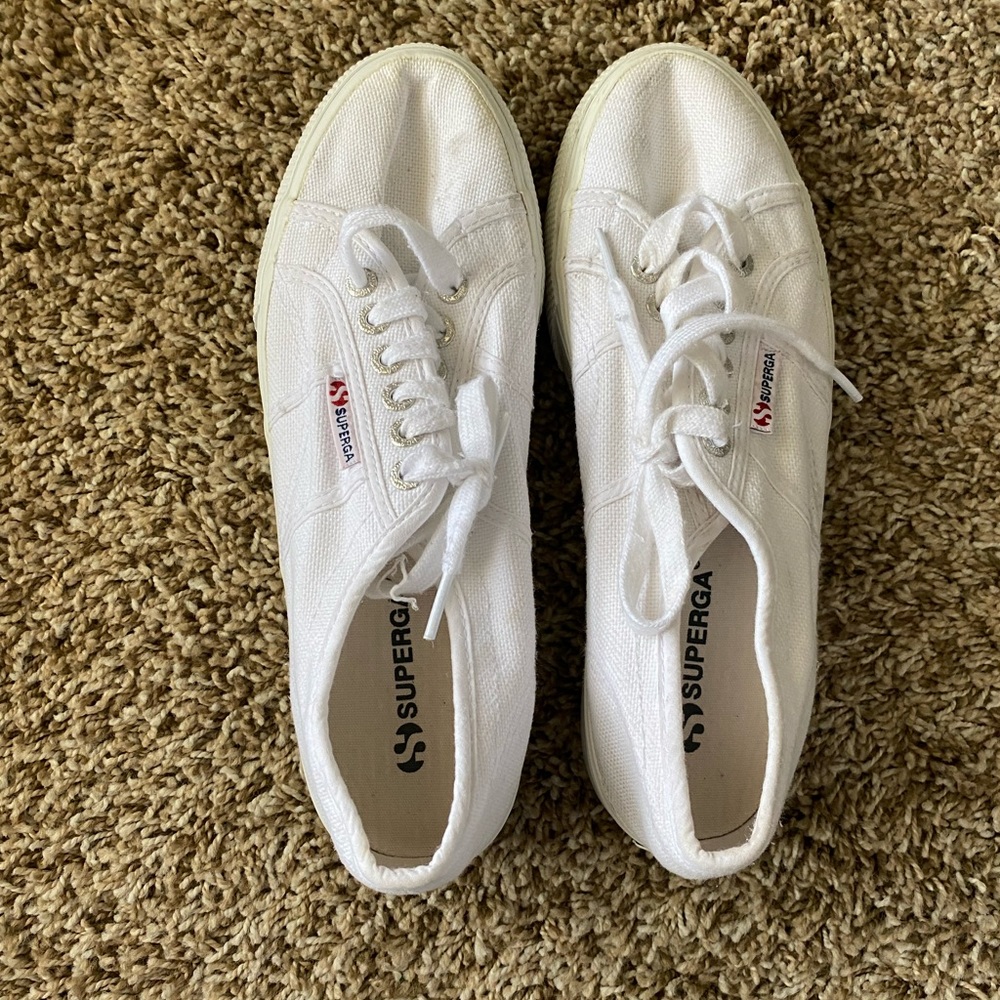 Superga 2790a white platform sneakers